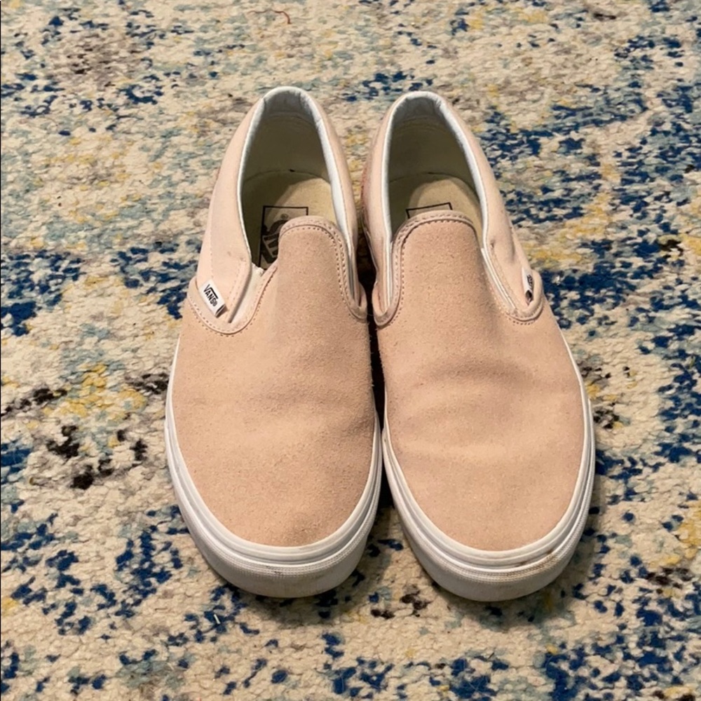 Light pink vans slip ons